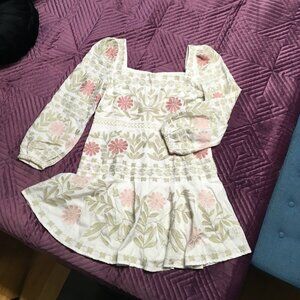 Antonio Melani Judy Floral Embroidered Square Neck A-Line Dress